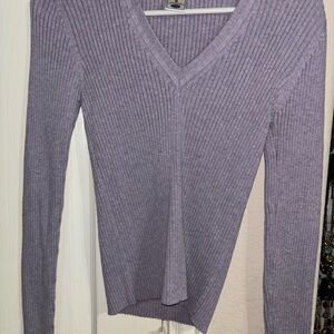 Old Navy Lavender Ribbed V-Neck Sweater